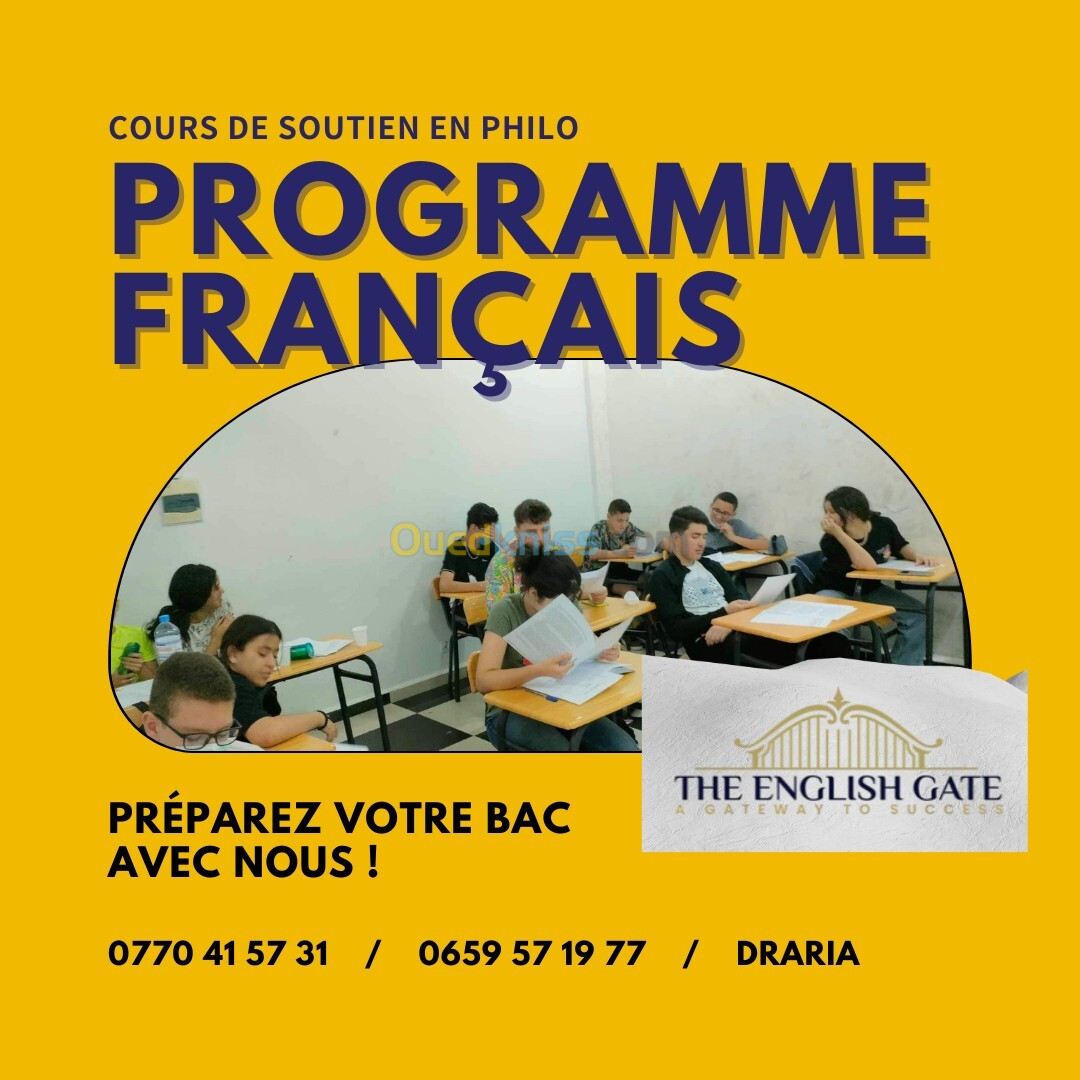 Cours de Soutien en Philosophie  Programme Français