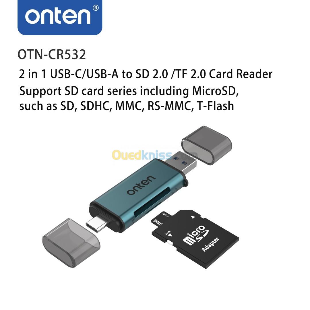 Lecteur de Cartes SD 2.0 / TF 2.0 USB Type-A/C (2in1)