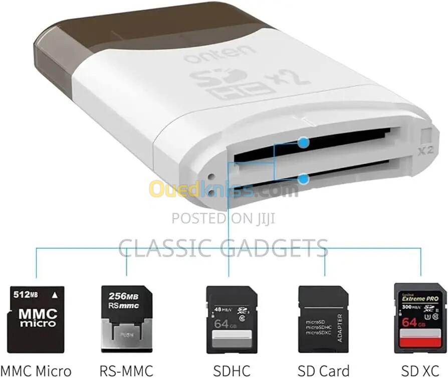 Lecteur de Carte Double SD USB 3.1 Gen1 (2in1) + OTG