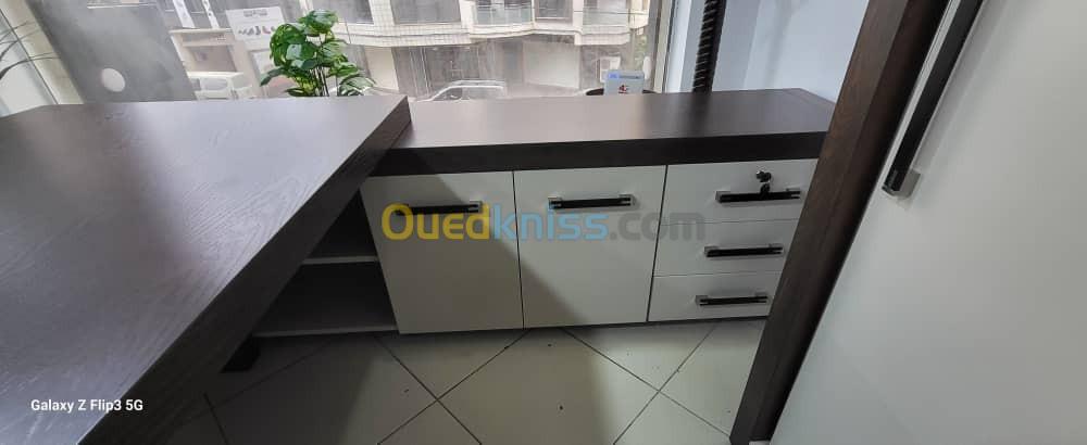 ENSEMBLE DE BUREAU EN PDF PLACAGE EN BOIS CHENE 