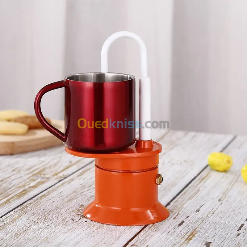 Cafetière Italienne Moka à Tube en Alliage d'Aluminium 50ml V2 ماكينة صنع قهوة الموكا الإيطالية 