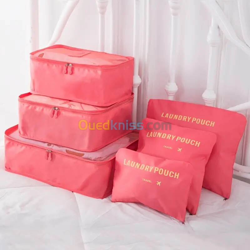 Ensemble de 6 Pcs Sacs de rangement Cube de voyage laundry Pouch