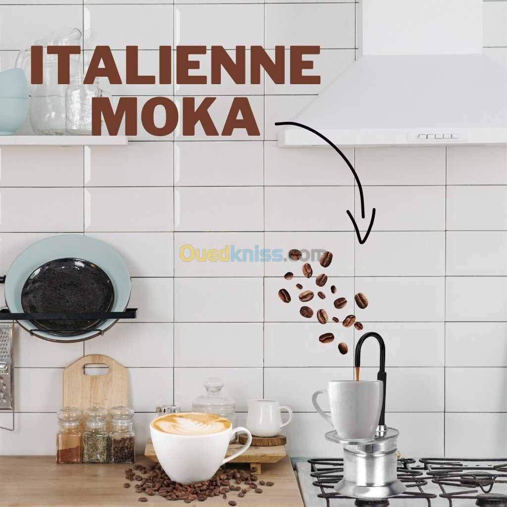 Cafetière Italienne Moka à Tube en Alliage d'Aluminium 50ml ماكينة صنع قهوة الموكا الإيطالية 