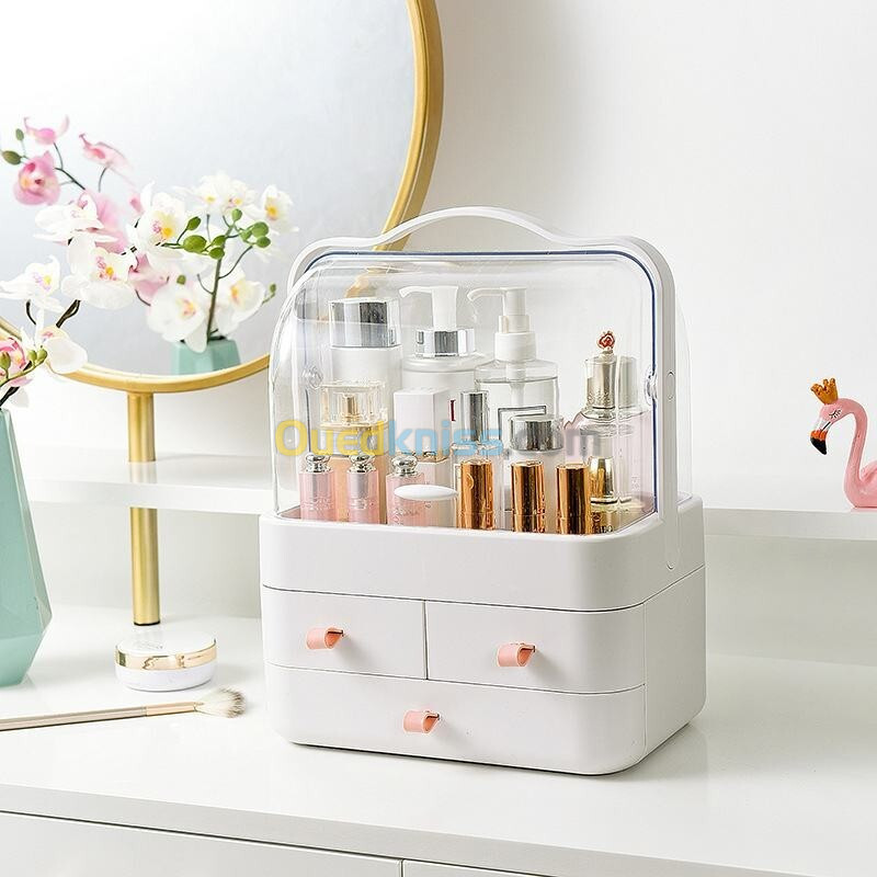 Boîte De Rangement Pour Maquillage Et Cosmétiques Avec 3 Tiroirs