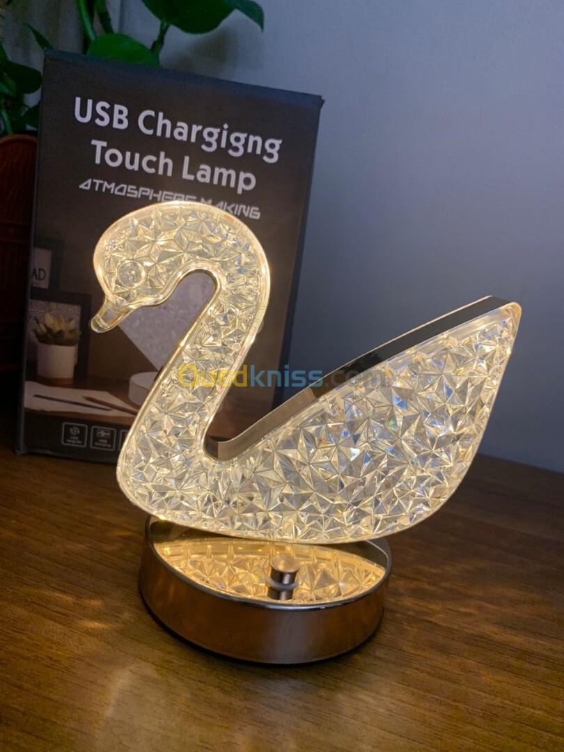 Lampe de Table et Veilleuse à Intensité Variable en Crystal