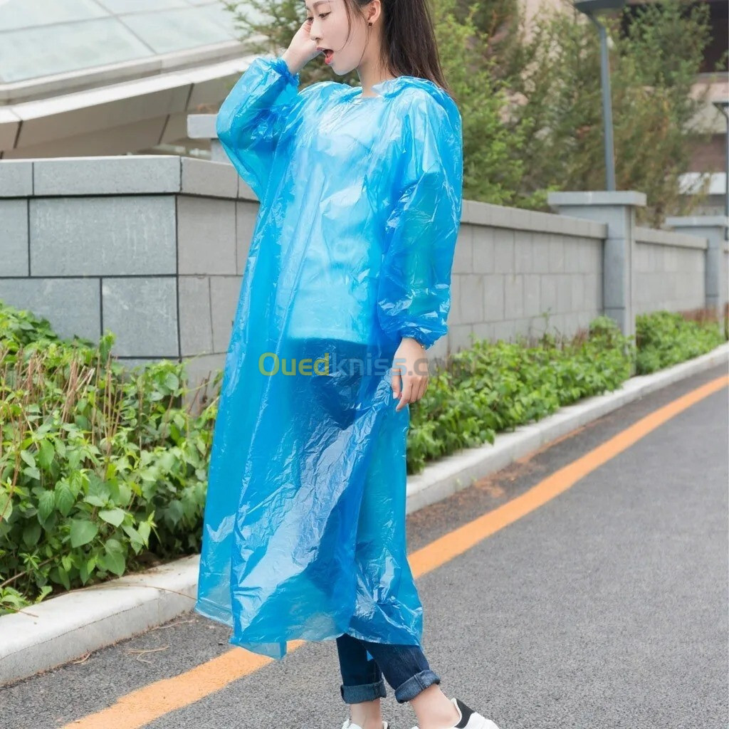 Poncho à capuche Transparent imperméable Pour Adulte protection durgence