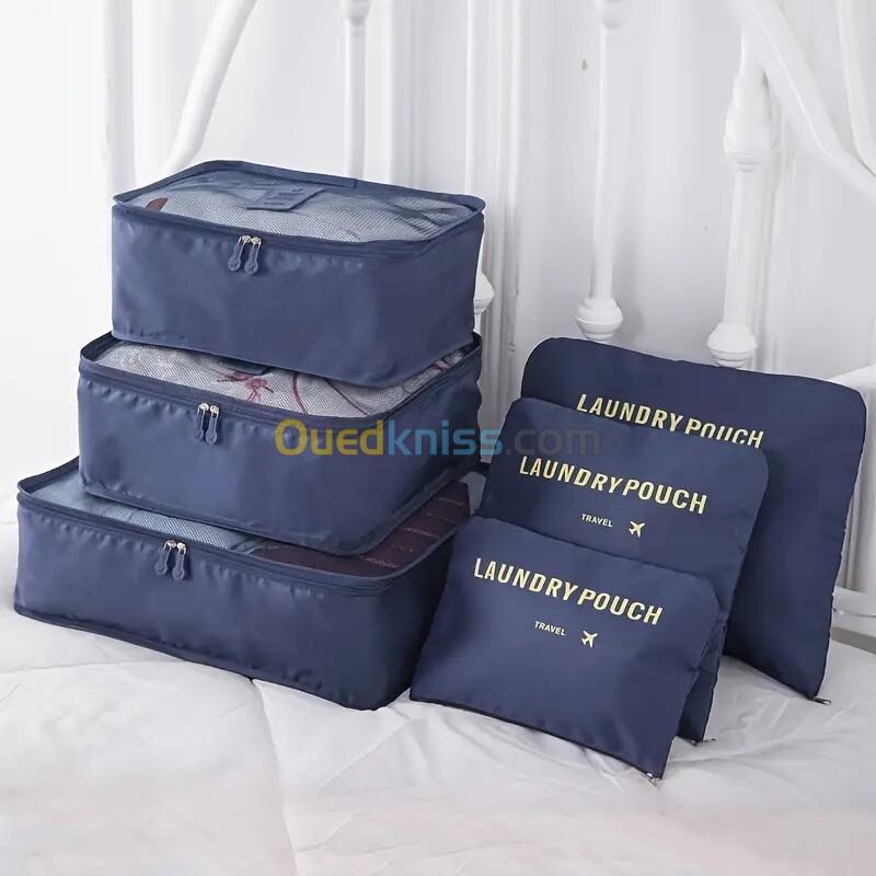 Ensemble de 6 Pcs Sacs de rangement Cube de voyage laundry Pouch