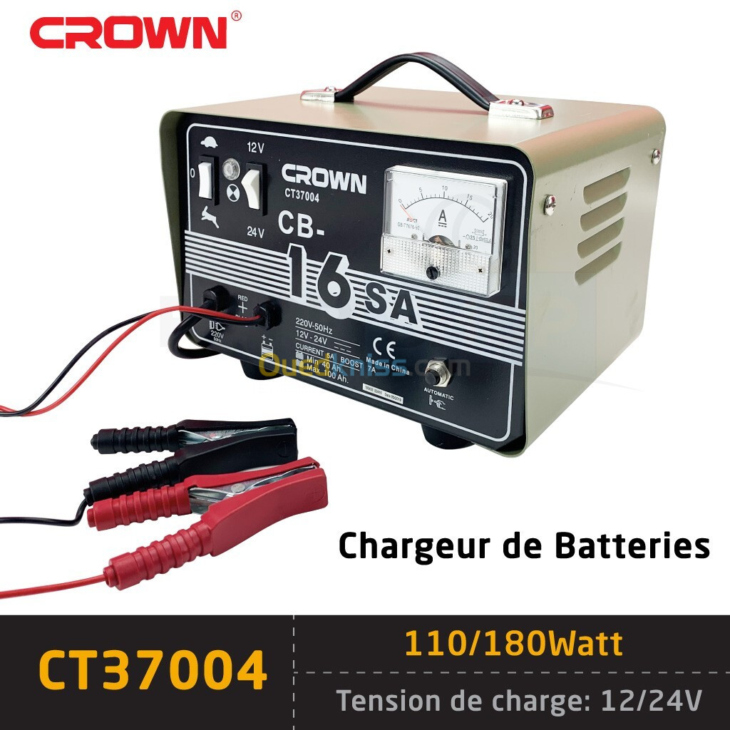 Crown Chargeur De Batterie 12-24V 180W CT37004