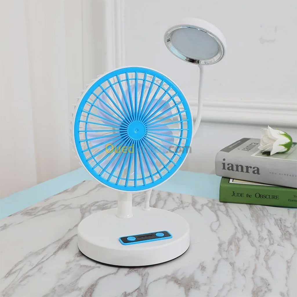 Ventilateur Rechargeable Portatif avec Veilleuse Multi-Couleur