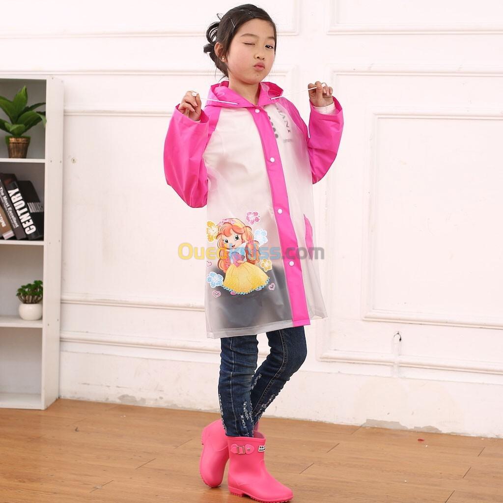 Capuche Poncho Pluie Enfant Impermeable Anti Pluie V3