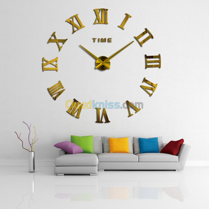 Horloge Murale Romain 3D pour Salon Chambre Décorations Moderne