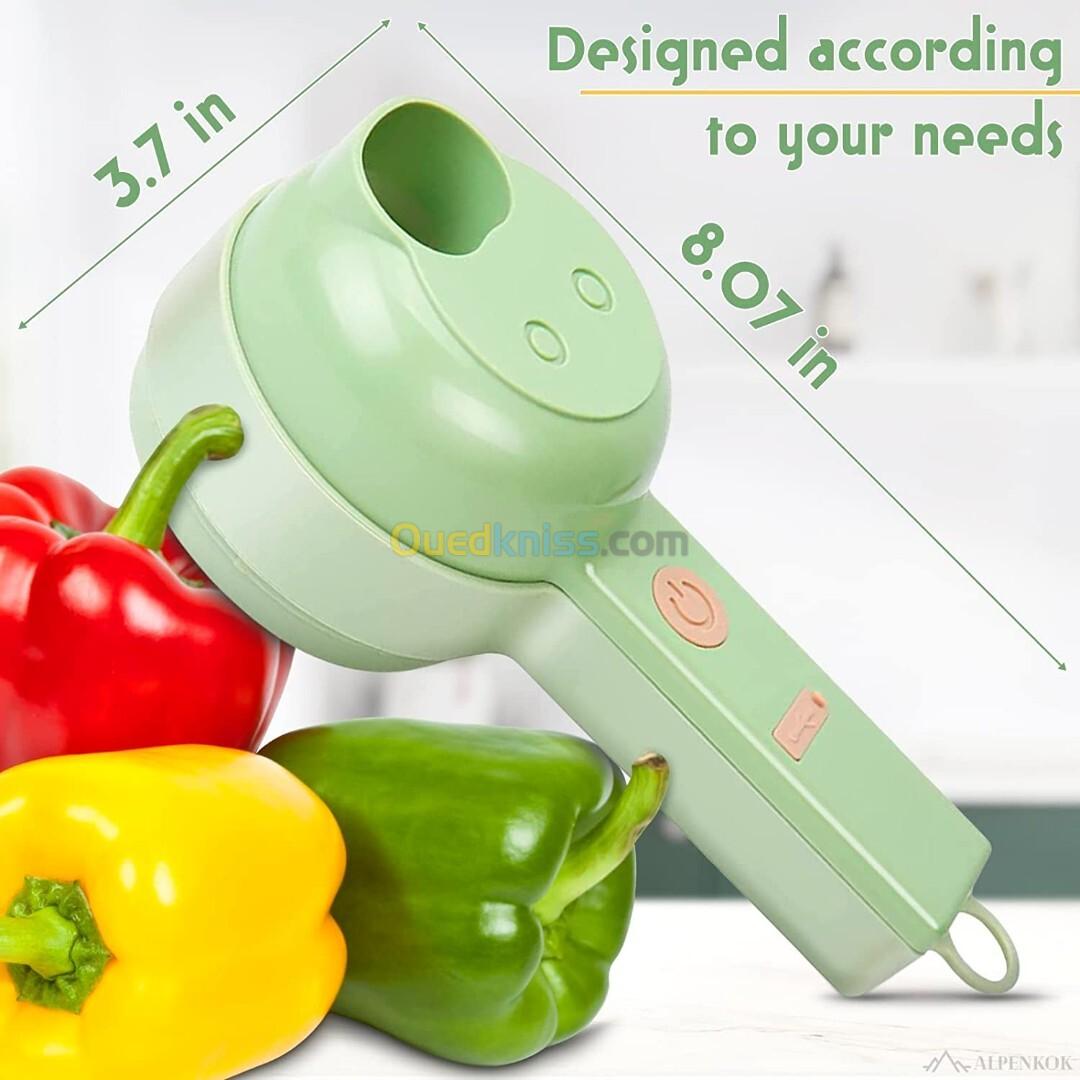 Set de coupe-légumes électrique portable 4 en 1 Chargement USB