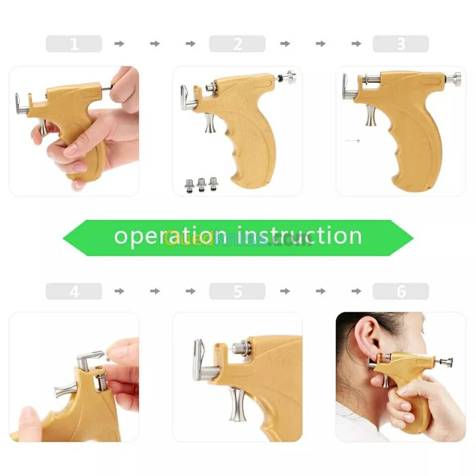 Pistolet de Piercing pour oreilles professionnel sécurisé en acier inoxydable