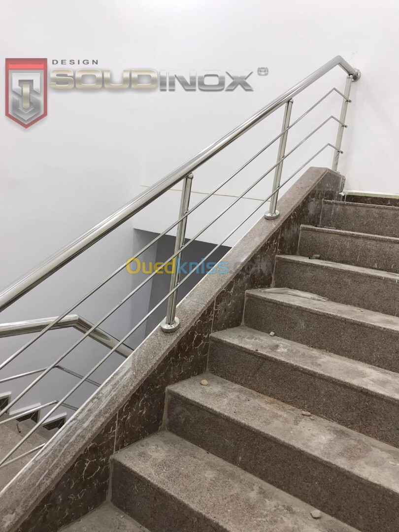 Rampe d'escalier en inox 