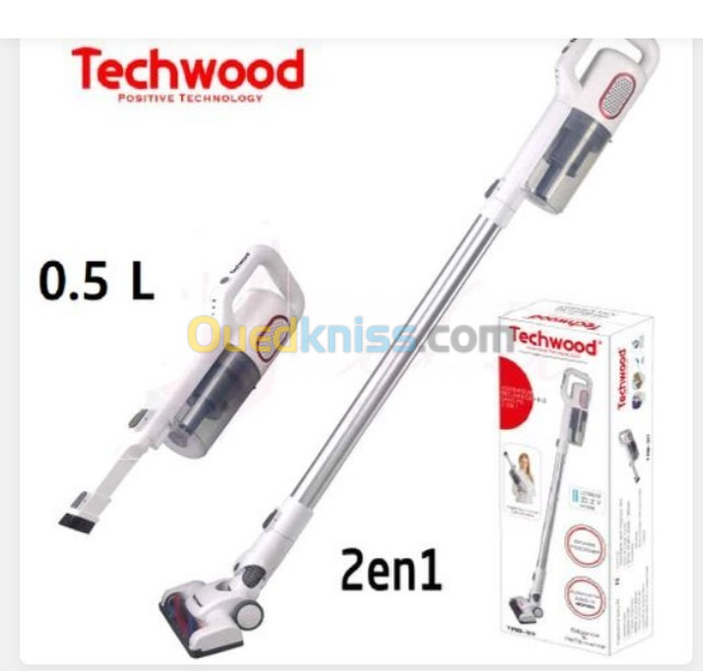 Techwood Aspirateur Balai sans fil 22,2 V Lithium - 2 En 1 - TAB - 311 - Blanc 