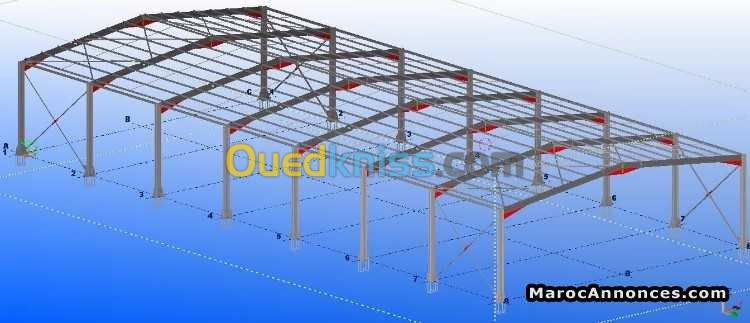 etude dessin structure en charpente 