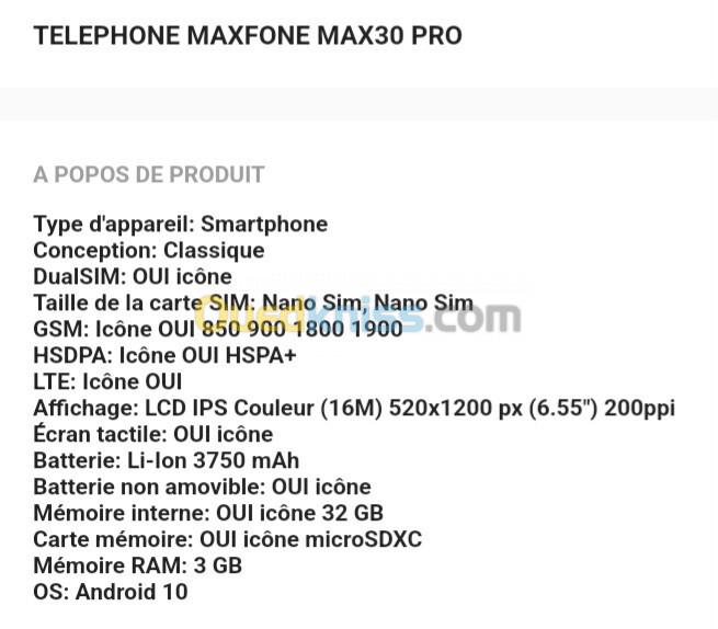 MAXFONE MAXFONE PRO30 pro