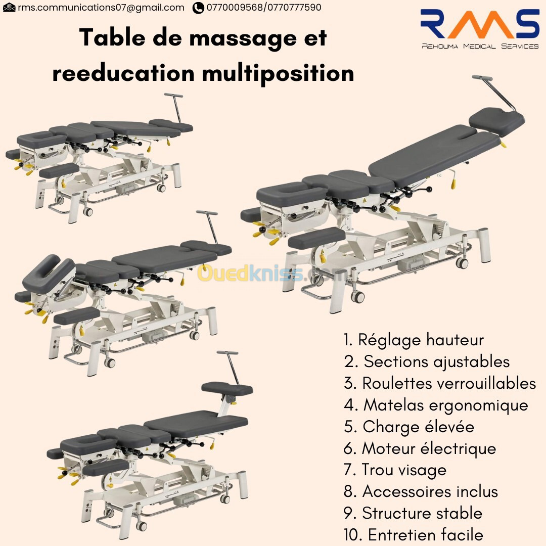 table de massage et reeducation