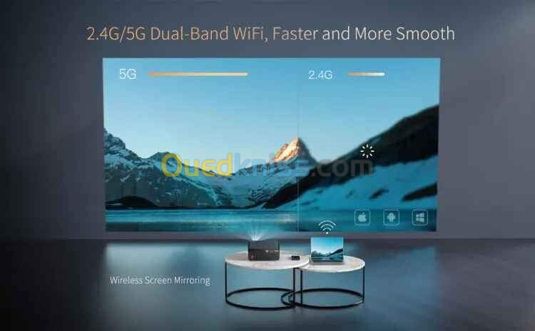 Datashow Vidéoprojecteur 5G WiFi Bluetooth, TOPTRO X5, 9000 Lumens