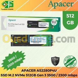  Ssd 512Gb Apacer AS2280P4X M.2-PCIe NVMe Gen3