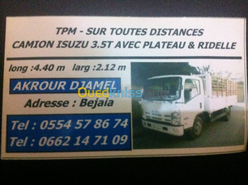 Camion Isuzu plateau Ridelle 3,5 T