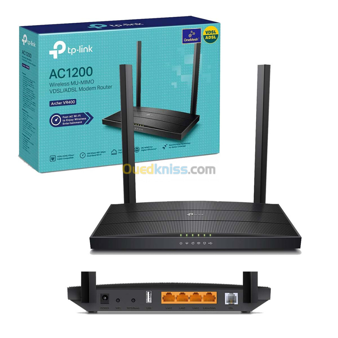 TP-Link Archer VR400 Modem Routeur VDSL2/ADSL2+ Wi-Fi AC1200