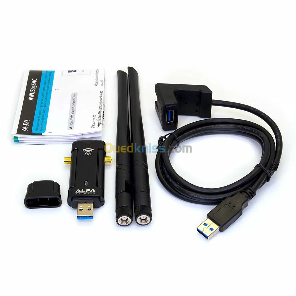 Adaptateur Sans-fil Wi-Fi AC1200 Double Bande Longue Portée USB 3.0 ALFA AWUS036AC