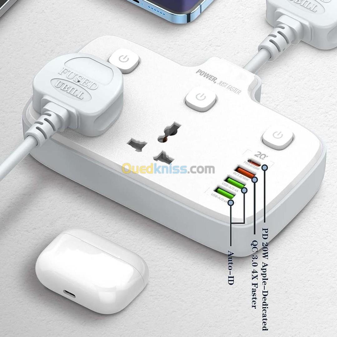 Multiprise universelle Chargeur LDNIO SC2413 2 Prise AC + 3 USB + 1 USB-C PD - 2500W