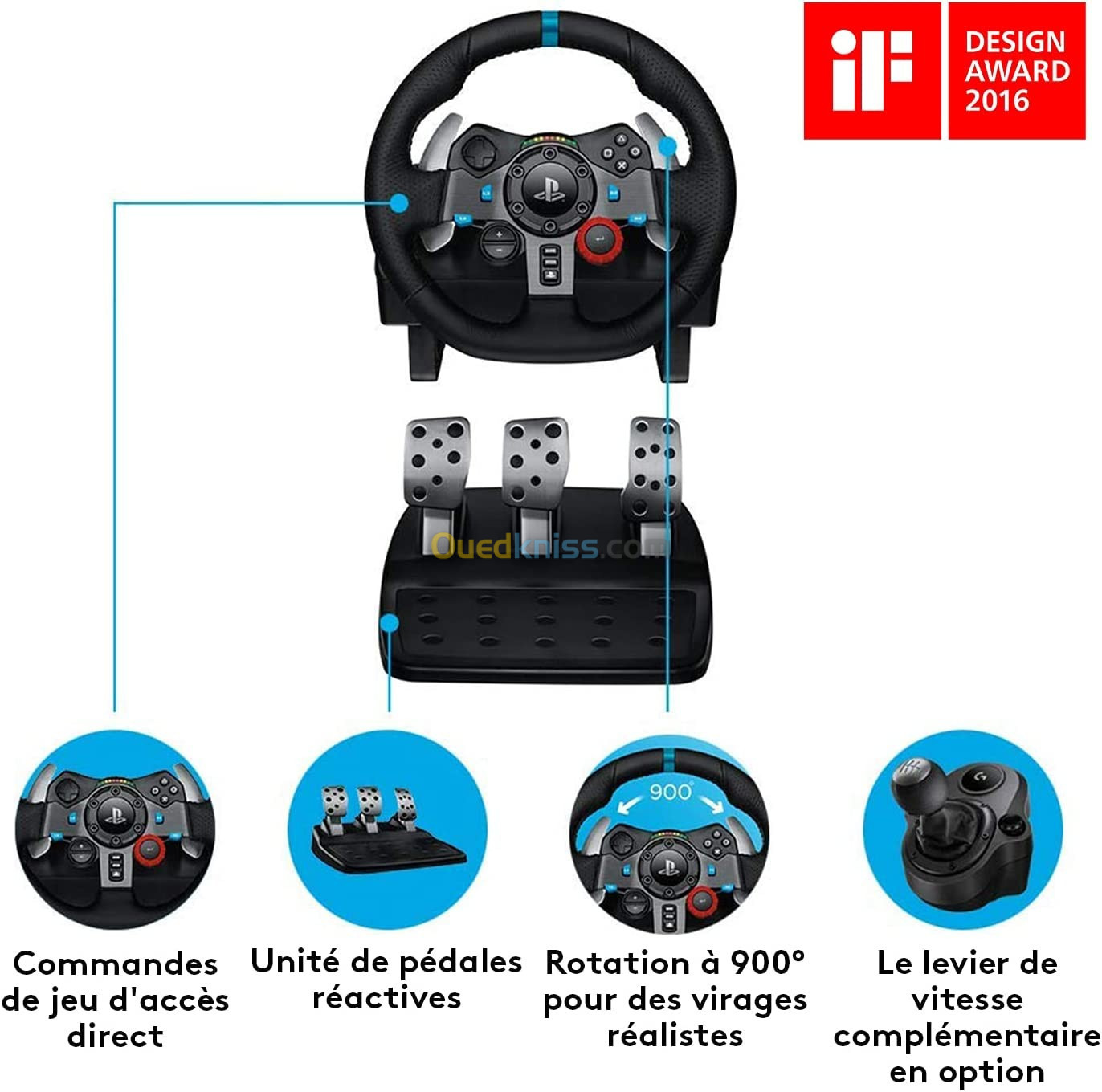 Volant de Course Logitech G29 Driving Force pour PS3 PS4 PS5 PC