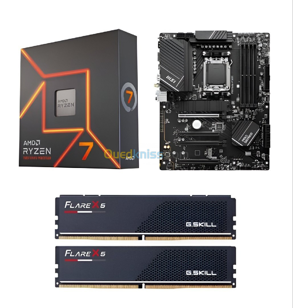 Kit AMD Ryzen 7 7700X + Carte mére MSI B650-P Pro WiFi motherboard + RAM G,Skill 32GB DDR5-6000 