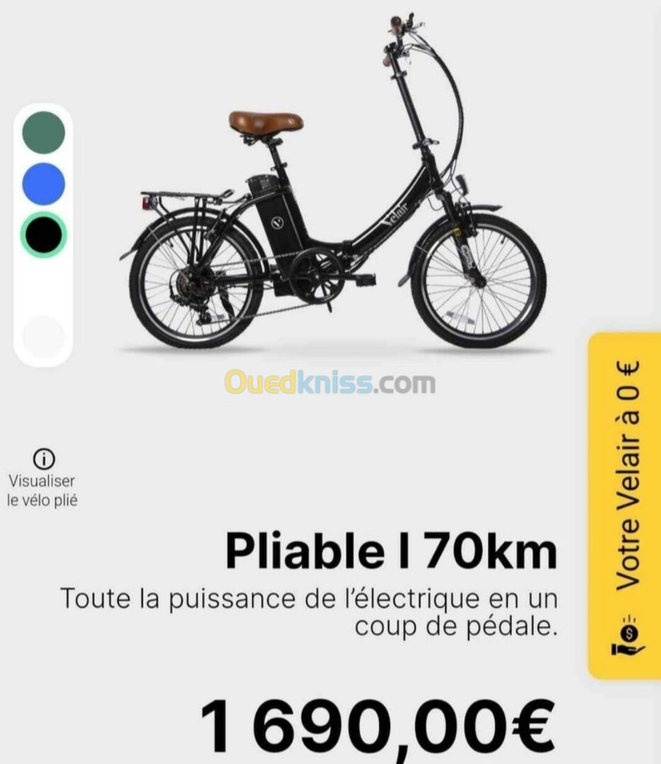 Vélo électrique vélair évolution pliable 