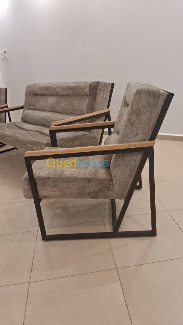 fauteuil de salon gris