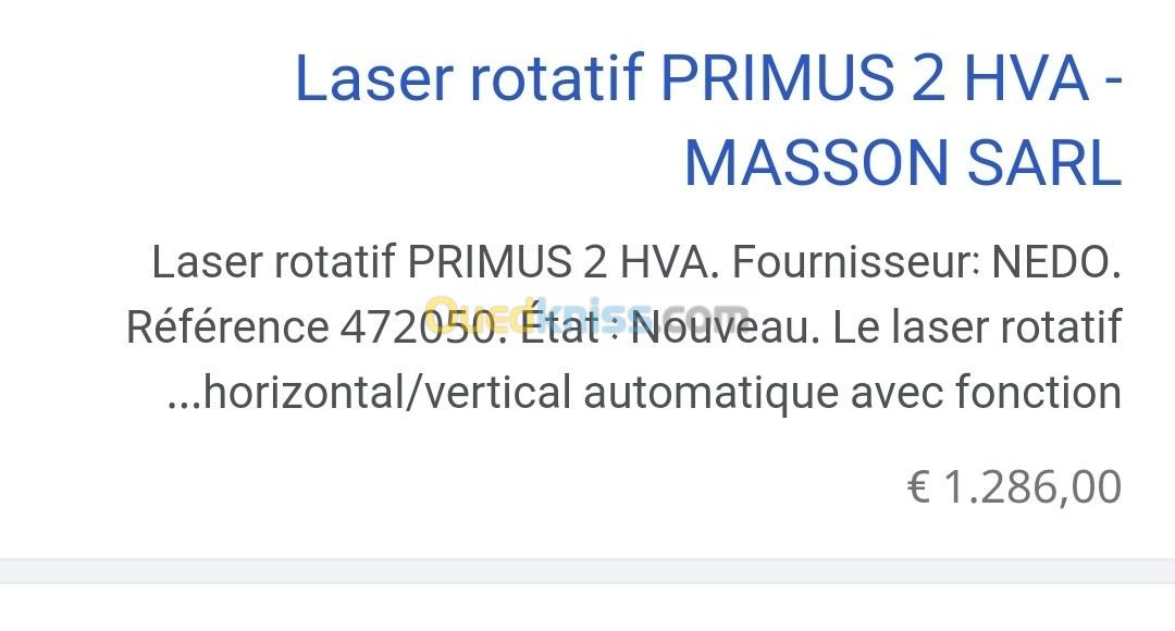 Laser rotatif 500m H/V et pente avec écran et fonction auto-align NEDO PRIMUS 2 HVA (2021-Germany)