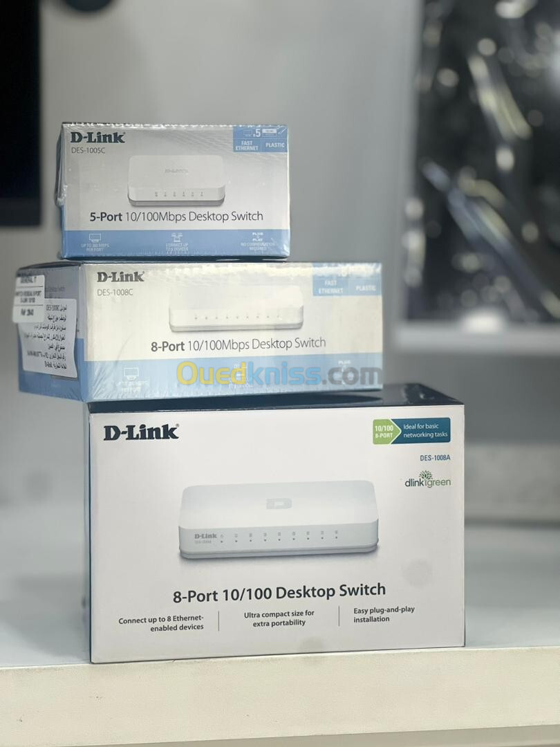 D-Link Switch De Bureau 5 Ports 10/100 Mbps Des-1005A Blanc