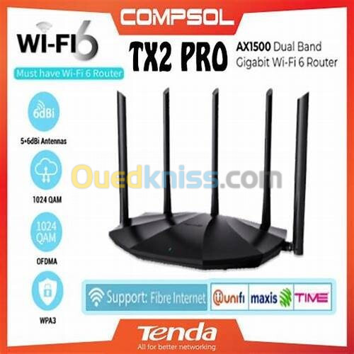 ROUTEUR TENDA TX2 PRO AX1500 WIFI 6  /REF: 1894