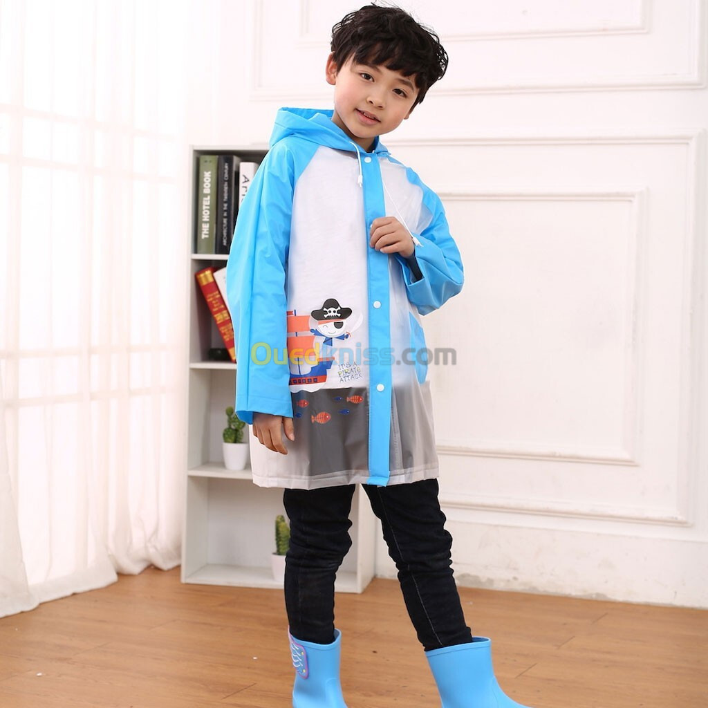 Capuche Poncho Pluie Enfant Impermeable Anti Pluie V3