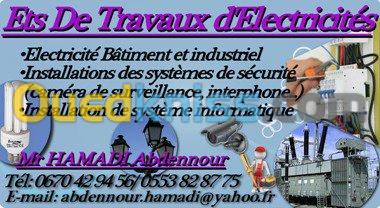 Travaux d'électricité