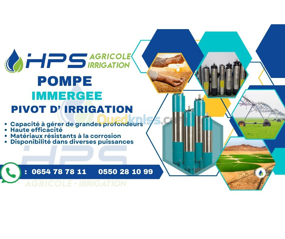 Vente De Matériel Et D'outils D'irrigation ,Agricole ET Tous Types De Pompes ET Hydraulique