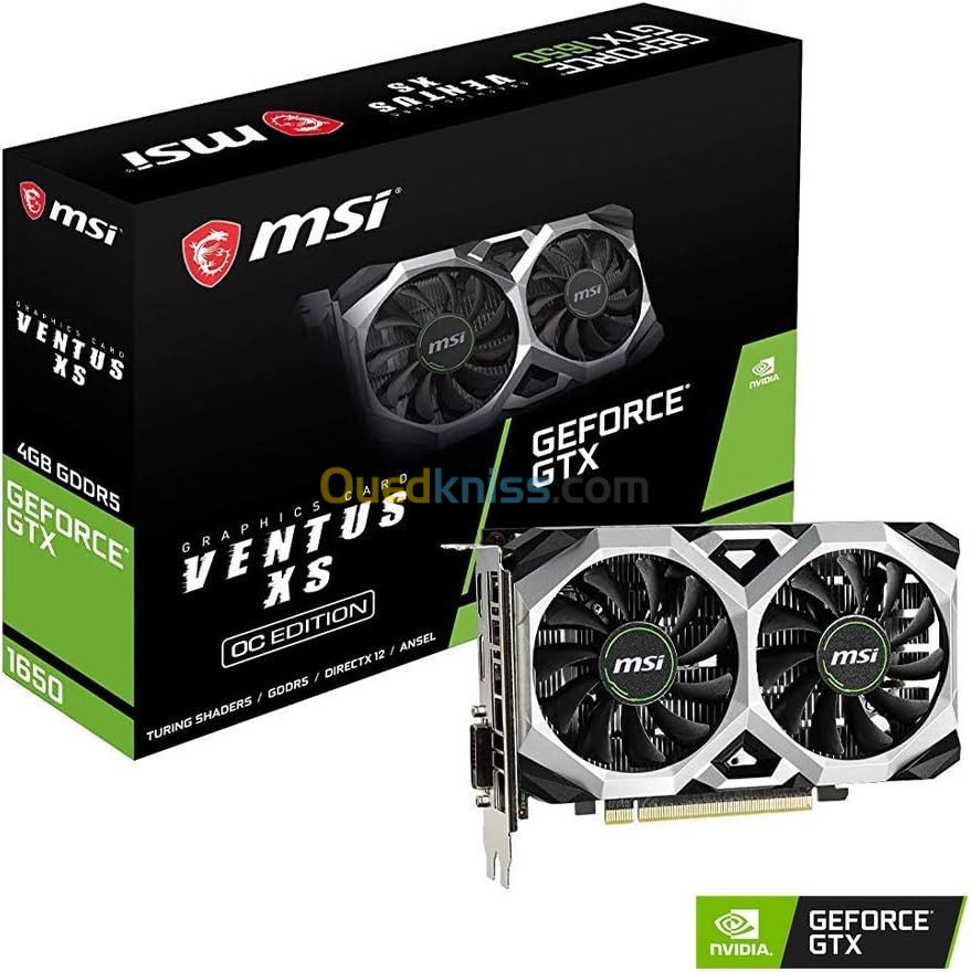 CARTE GRAPHIQUE MSI GTX1650 VENTUS XS OC 4GB GDDR6