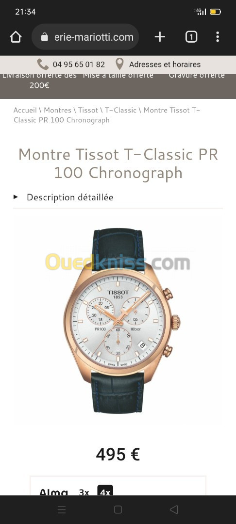 Montre homme Tissot classique