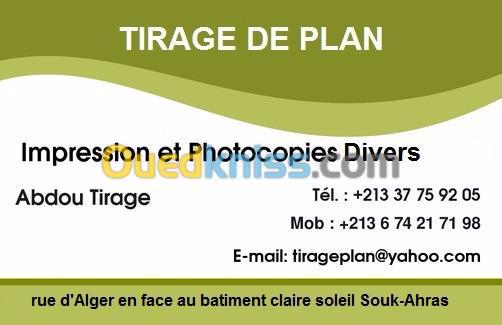 tirage des plan et photocopies divers