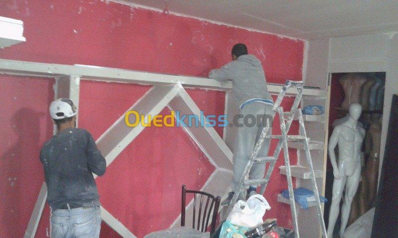 Pose de plafond et habillage murale 