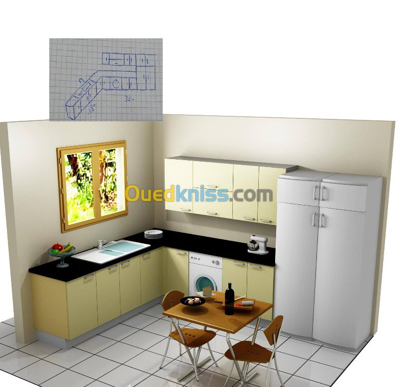 CONCEPTION SCHEMA CUISINES DRESSING 3D