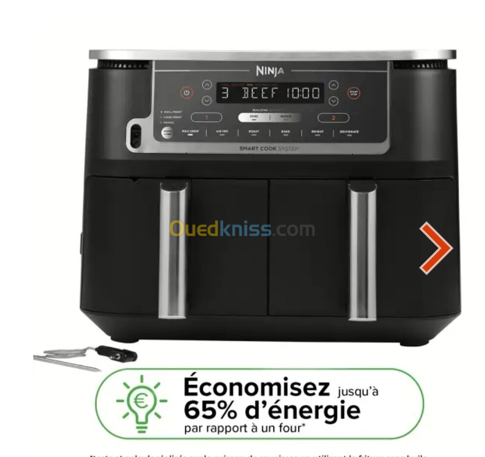 Airfryer / Friteuse sans huile Ninja Foodi MAX DualZone avec système Smart Cook AF451EU 9.5l