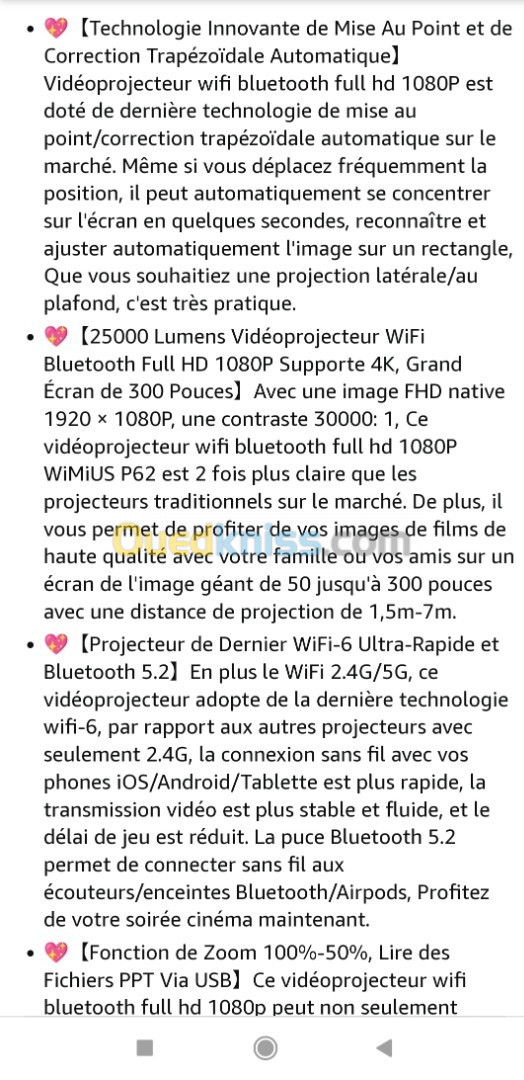 Projecteur vidéo 4k