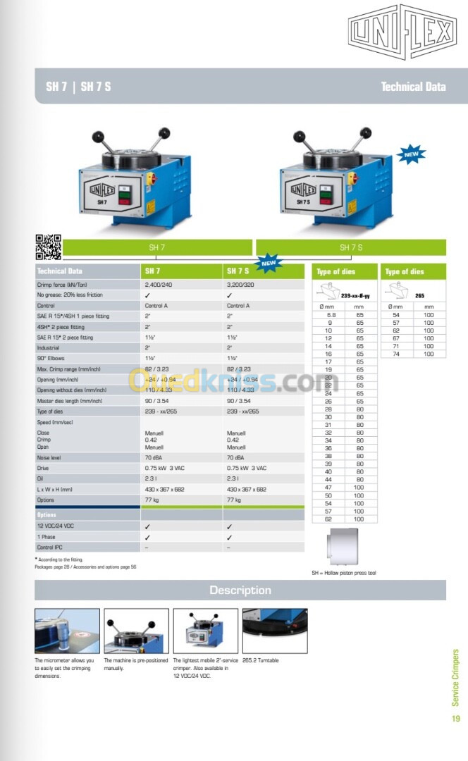 Sertisseuse flexible hydraulique uniflex 