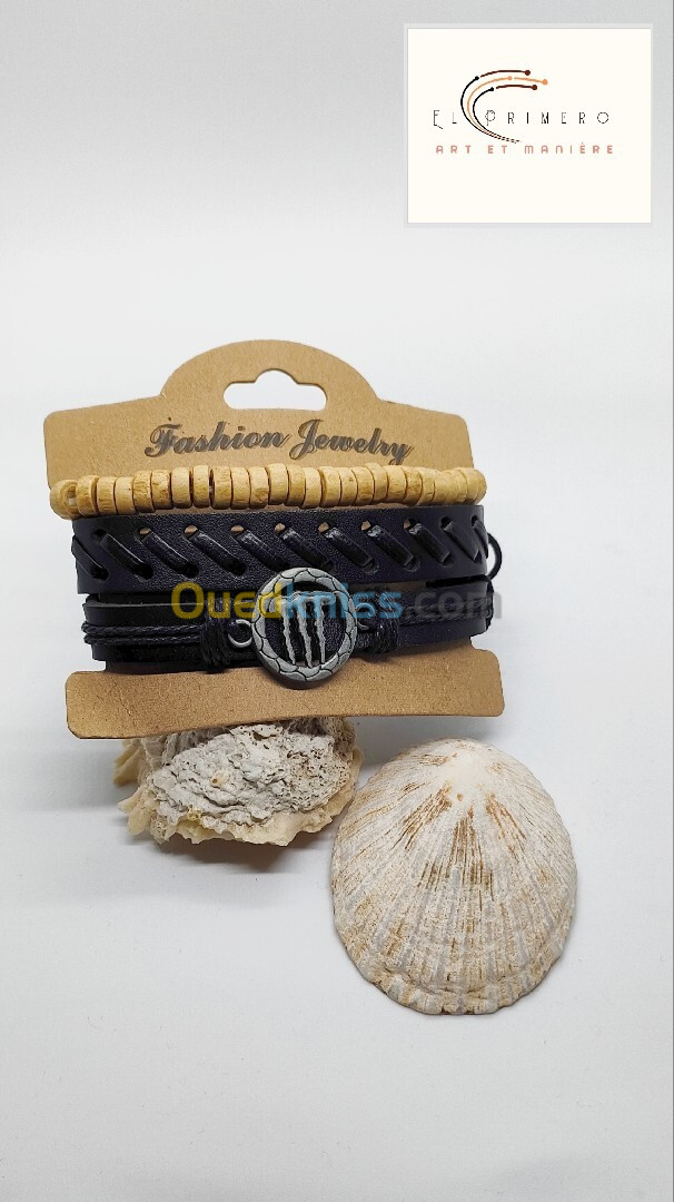 Beaux bracelets originaux en cuir 