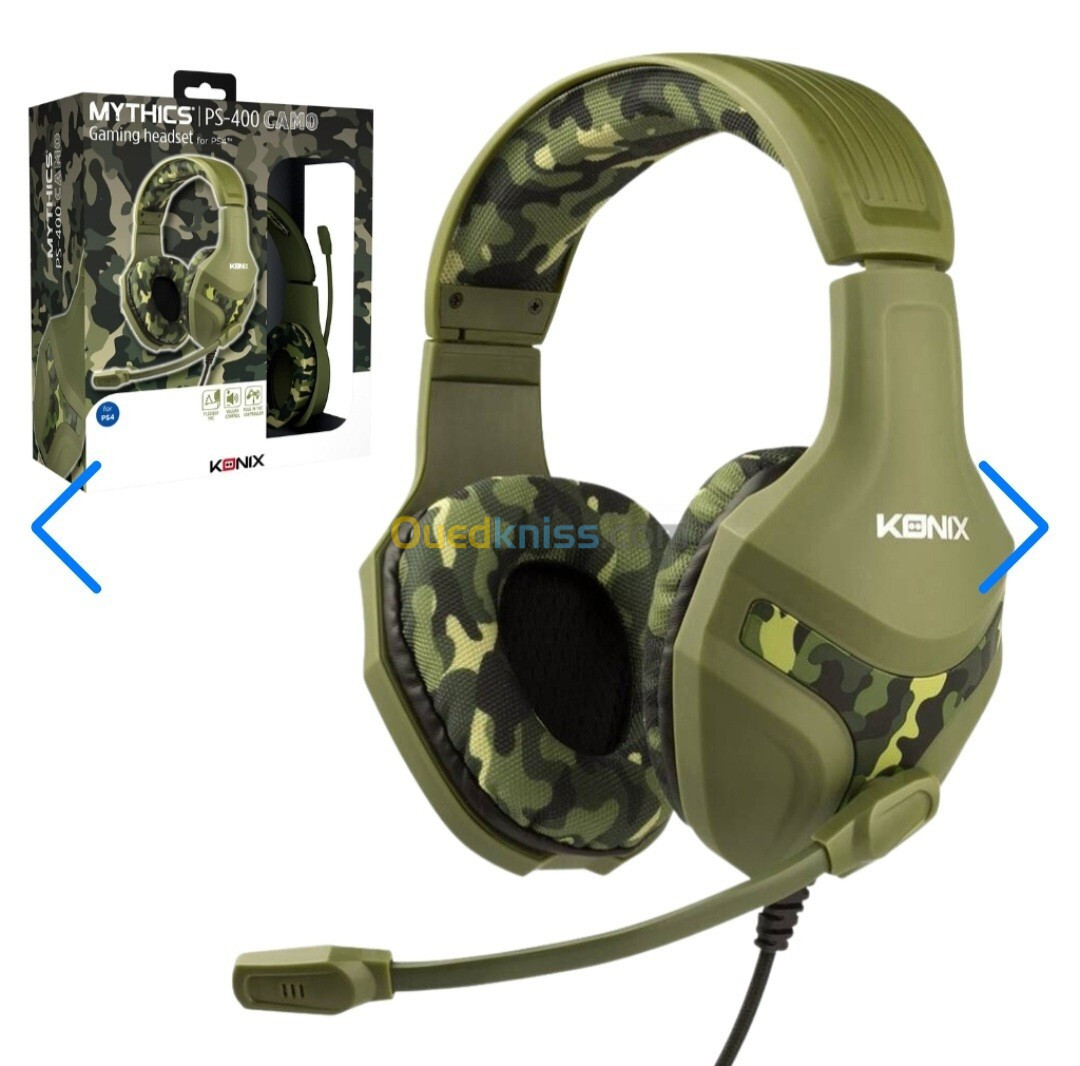 Konix Mythics Casque gaming filaire PS-400 pour console Haut-parleurs 40 mm - Microphone -