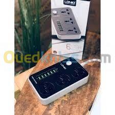 مقبس ثلاثي للطاقة مع 6 مداخل يو آس بي 3Power Socket 6 USB LDNIO SC3631