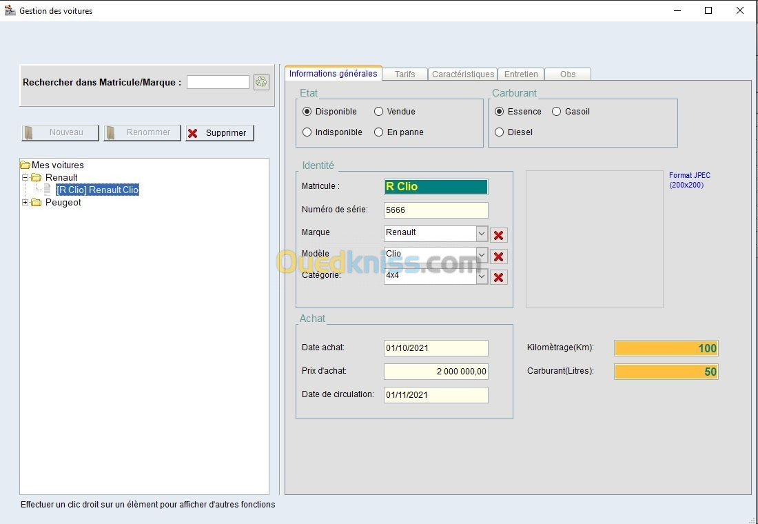 Logiciel de location de voitures